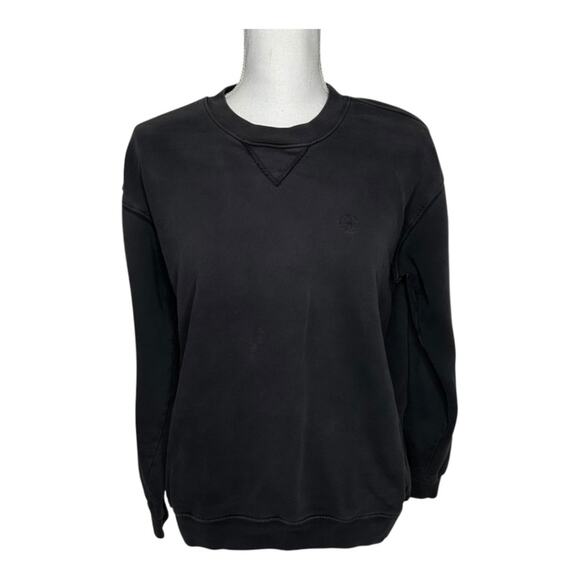 Anine Bing Washed Black Tonal Embroidered AB Sweatshirt Small - Picture 1 of 14